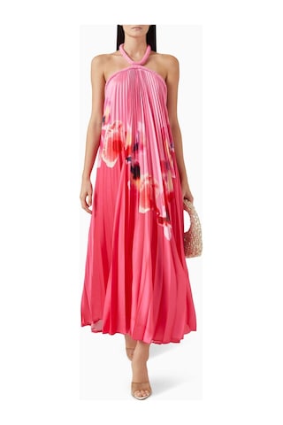 Acler Fixby Plise Maxi Elbise - - %100 Polyester - Halter Yaka Çok Renkli