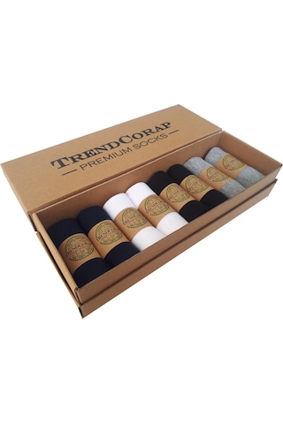 Trendcorap Premium 8'li Dikişsiz Bambu Erkek Spor Bilek Patik Çorap Renkli