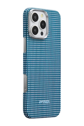 Apple Uyumlu iPhone 16 Pro Kılıf Magsafe Özellikli Aramid Fiber Pitaka Ultra-slim Classic Serisi Ocean Blue Mavi