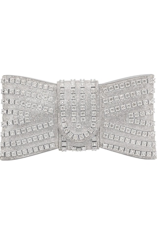 Guja 25yg591 Kadın Taşlı Abiye Çanta Gümüş Gümüş