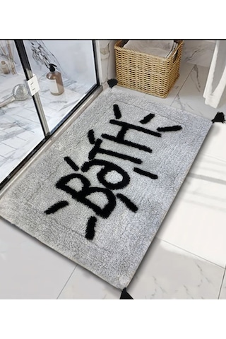 Spazio Füme 60x100 Cm Cotton Püsküllü Banyo Paspası Bpmk Renkli