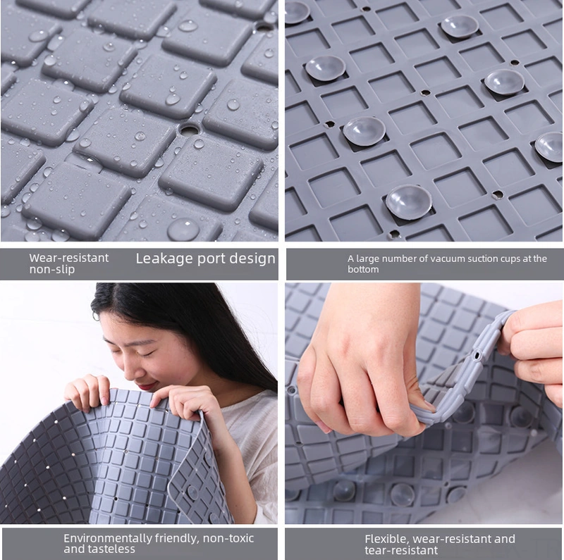 Xindoker Banyo Hamam Tuvaleti Kullanıma Uygun, Dürtüleme Özelliği, Kaymazsız, Temizliği Kolay, Dayanıklı Materyalden Yapılmış 40x70 Cm Beyaz Kare Desenli Yürüme Ped Diğer