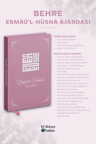Bahre Esmaül Hüsna Ajandası Elit Seri Çok Renkli
