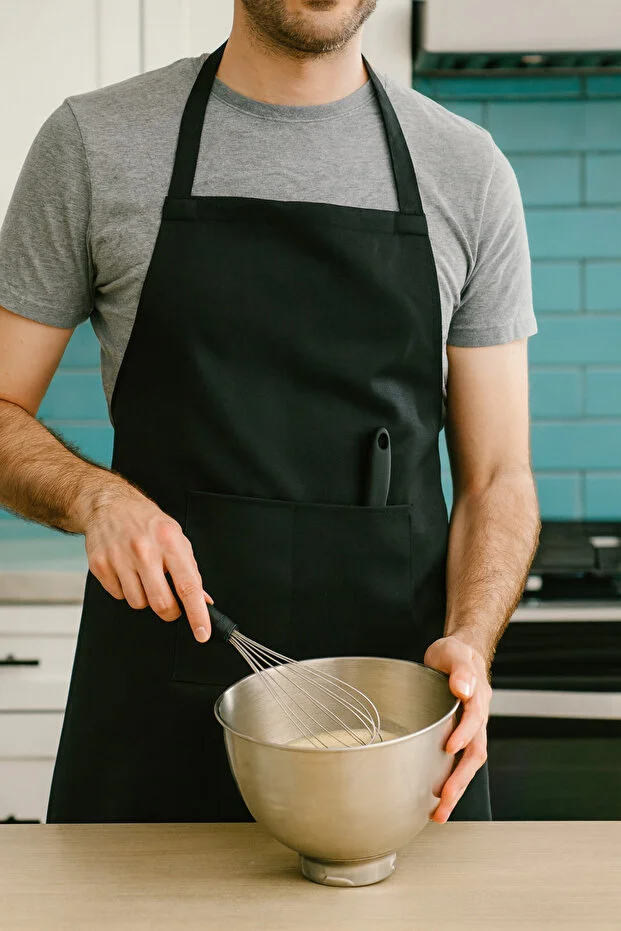 Gabardin Kumaş Mutfak Aşçı Önlüğü Master Chef Siyah