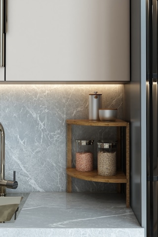 Minimalist Atlantik Çam 2 Katlı Dekoratif Raf - Çok Amaçlı Yan Sehpa Ahşap