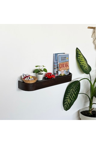 Ahşap Doğal Masif Duvar Rafı Ceviz
