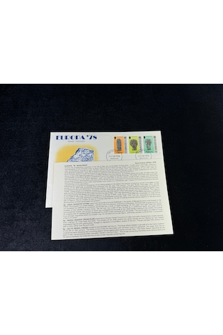 İsle Of Man Fdc 1978 Europa '78 Manx Crosses İlk Gün Zarfı Tam Seri