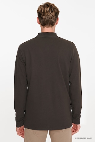 Ac&Co / Altınyıldız Classics Erkek Kahverengı %100 Pamuk Standart Fit Normal Kesim Polo Yaka Sweatshirt Kahverengi