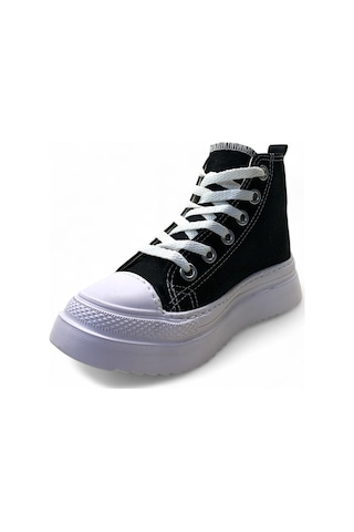 903 Çocuk Keten Bilekli Sneaker Siyah