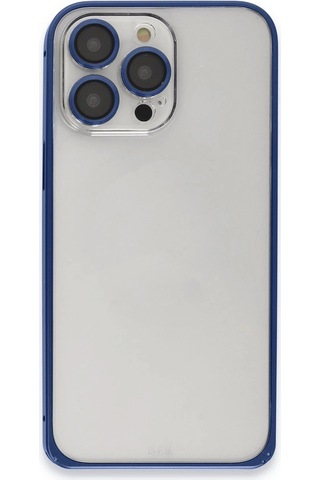 Joko Apple Uyumlu iPhone 15 Pro Max Metal Bumper Mat Kapak - Lacivert Çok Renkli