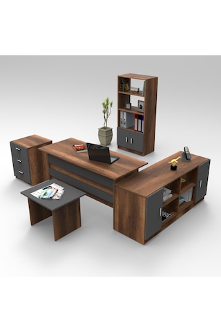 Robinhome Robin Home Verona Abcdf Ofis Büro Masa Takımı Barok-Gri