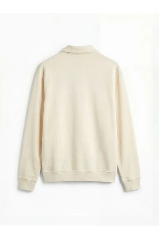 Lc Waikiki Ekru Fermuarlı Polo Yaka Erkek Sweatshirt
