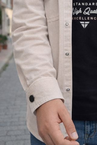 Pina Kids Erkek Çocuk Çıtçıtlı Gömlek Tişört Üst Takım Bej