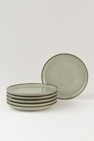 Kütahya Porselen Moderna 6 Parça 15cm Düz Tabak Yeşil 447018