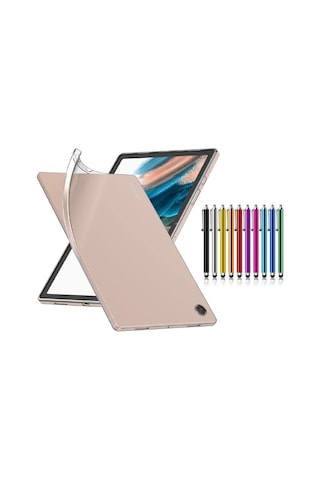 Samsung Galaxy Uyumlu Tab A9+plus X210 X215 X217 Kılıf Şeffaf Silikon Kılıf + Kalem Hediyeli Arka Kapak