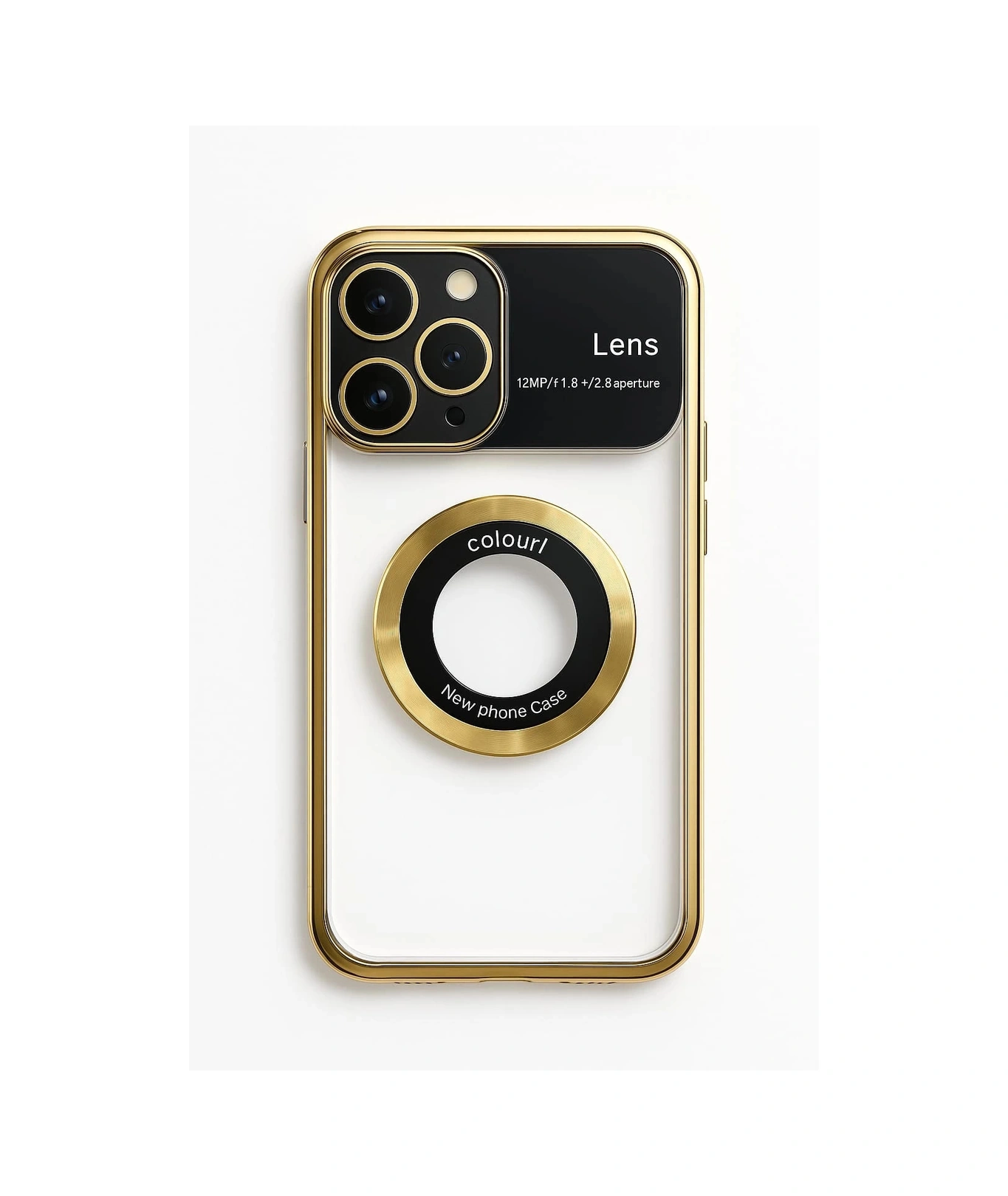 Apple Uyumlu iPhone 13 Pro Max Kılıf Kamera Korumalı Magsafe Colourl Gold