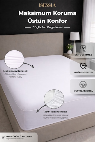Aquasoft Micro Fitted Su Geçirmez Yatak Koruyucu Alez Full Kenar Tek Çift Battal Bebek Çocuk Beyaz
