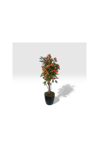 Dekoratif Mandalina Ağacı 90 Cm Doğal Görünümlü Yapay Ağaç Turuncu