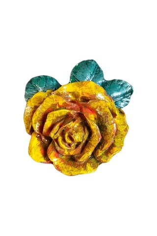 Uretti - Ayşe 7362 2886 El Yapımı Minik 2'li Yavruağzı - Yeşil Renk Gül Magnet - 6 X 7 Cm