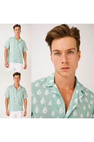 Anemoss Yelken Erkek Gömlek Buz Mavisi Buz Mavi