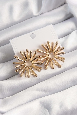 Gold Renk Kemik Model Küpe - Ebj241123w28285 Bakır
