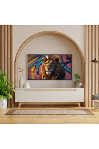 Hayvan Figürlü Rapçi Asil Kral Aslanlı Pvc 60x90 Cm Çerçevesiz Tablo 04