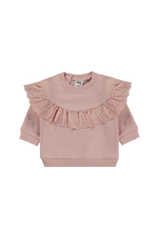 Civil Baby Fırfırlı Basic 6-18 Ay Sweatshirt - Pudra Pudra Pembe
