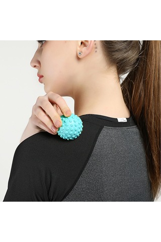 Mufunye Ayak Masaj Seti Tırtıllı Top + Düz Top - Plastik Malzeme, 6cm Boyut, 2 Adet Yeşil