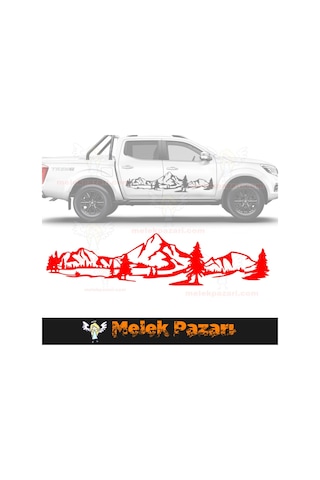 Dağ Manzara Off Road Kamp Araba Sticker