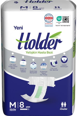 Holder Medium Yetişkin Hasta Bezi - 8 Adet M