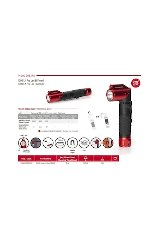 İzeltaş 14000005345 1000 Lümen Pro Led El Feneri