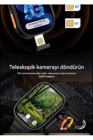 Hw Ultra 3 Call 5g Android Amoled Ekran Gps, Nfc, Kamera Yapay Zeka Destekli Akıllı Saat Btk Kayıt