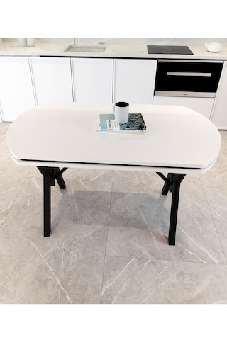 Avenza Living 70 120 Sabit Gofret Yemek Masası Beyaz