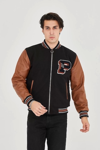 Erkek İçten Elyaf Ve Astarlı Kolları Suni Deri Ceket - Kahverengi Kahverengi