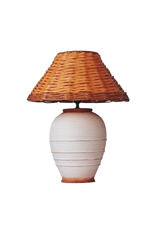 Decatur Seramik Abajur, H50 X Çap Ø38cm Ekru