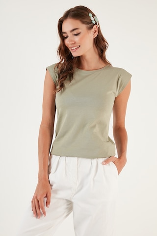 Lela Pamuklu Bisiklet Yaka Kolsuz Bayan T Shirt 5864019 Olive