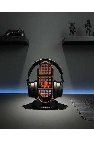 Elana Design Raflı Gamer Kulaklık Standı & Masa Üstü Organizer 1 Adet Mini Figür li - Siyah