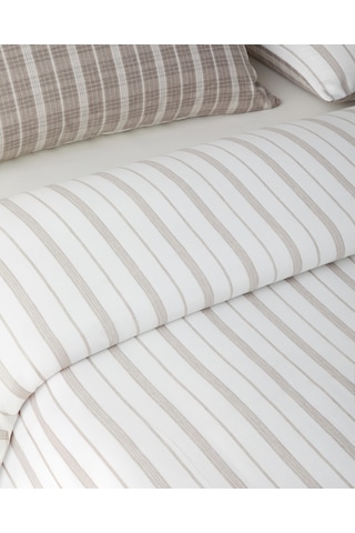 English Home Glen Plaid İpliği Boyalı Çift Kişilik Çarşaflı Nevresim Takımı 200x220 Cm Koyu Bej Koyu Bej