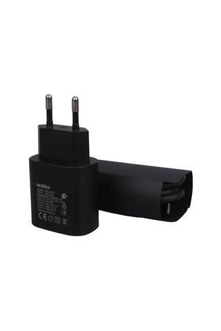 Weko Wk-27877 Note10 Siyah 25 Watt Şarj Başlık Adaptörü + Type-c To Type-c Kablo Standart