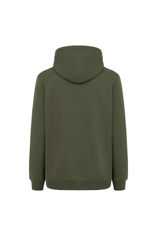Mysport My Sport 5018 Erkek Yumuşacık Kapüşonlu Organik Pamuk Kanguru Cepli Regular Haki Sweatshirt Haki