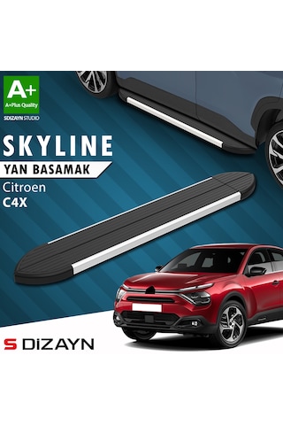 S-dizayn Citroen C4 X Skyline Aluminyum Yan Basamak 183 Cm 2022 Üzeri A+ Kalite