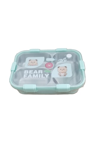 Akıllıelma -laxson Beslenme Kabı Çelik İthal Bear Family Yeşil 97088 0885 Yeşil