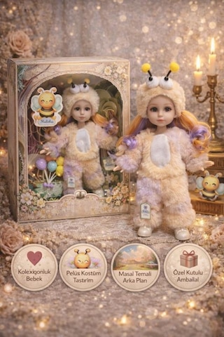 Ctoy Kostümlü Oyuncak Bebek Seti Peluş Arı Kostümlü Koleksiyonluk Bebek Ctoy-qj183d