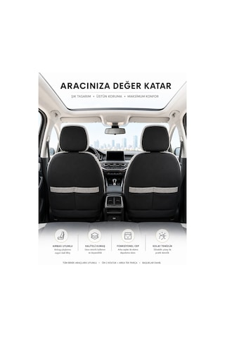 Renault Clio 4 Uyumlu Oto Koltuk Kılıfı Tam Set Airbag Uyumlu 4 Mevsim Cotfit Serisi