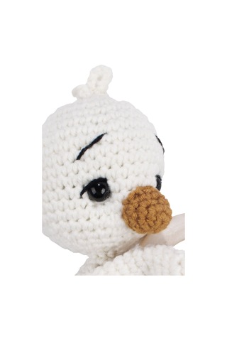 Unisex Ekru Turuncu Ördek Diş Kaşıyıcı Çıngıraklı Amigurumi Oyuncak Çok Renkli