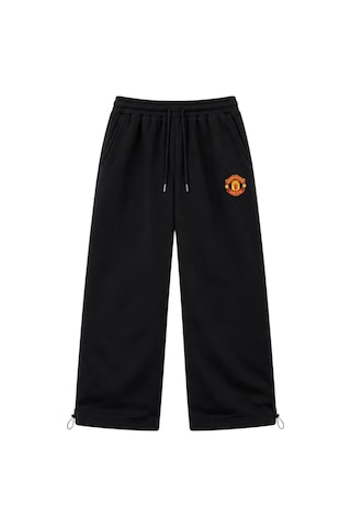 Zaee Manchester Nakışlı Ayarlanabilir Baggy Eşofman Altı Siyah