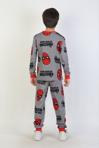 Bunny Hopp Erkek Çocuk Uzun Kollu %100 Pamuk Interlok Kumaş Manşetli Pijama Takımı Gri