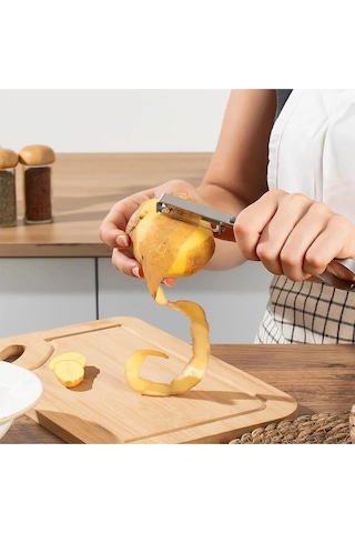 2 Adet Lüks Yan Soyacak & Sebze Domates Patates Soyacağı & Paslanmaz Çelik Soyacak Gri Diğer
