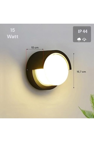 15w Modern Tasarım Led Aplik İç Ve Dış Mekan Duvar Lambası Cata Dominik 3200k Gün Işığı Bahçe Duvar Apliği Diğer
