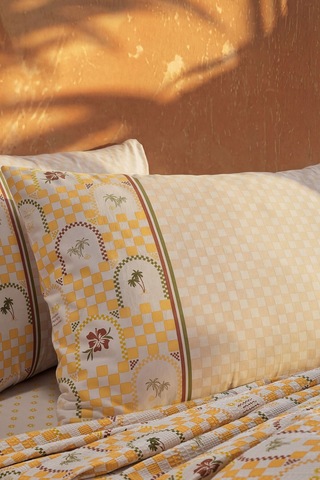 Doqu Home Jungle Muse Marwen Mosaic Pike Takımı Çift Kişilik Sarı